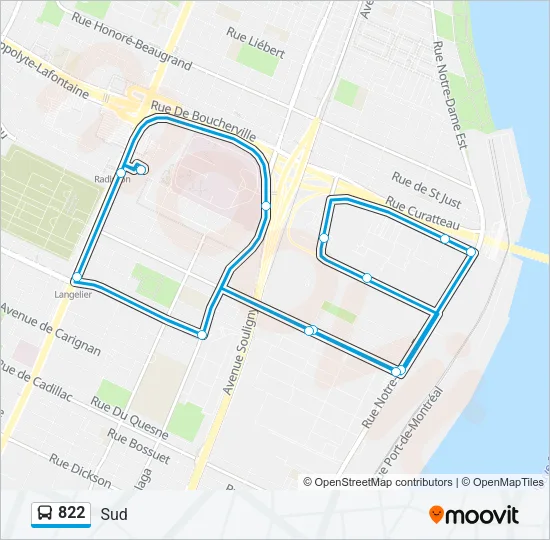 822 Bus Line Map