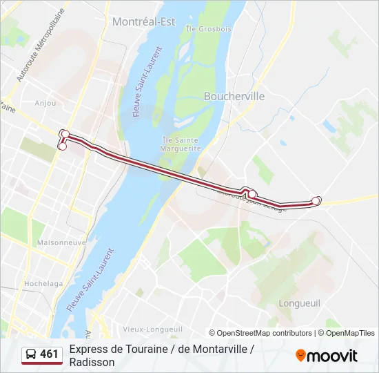 461 Bus Line Map