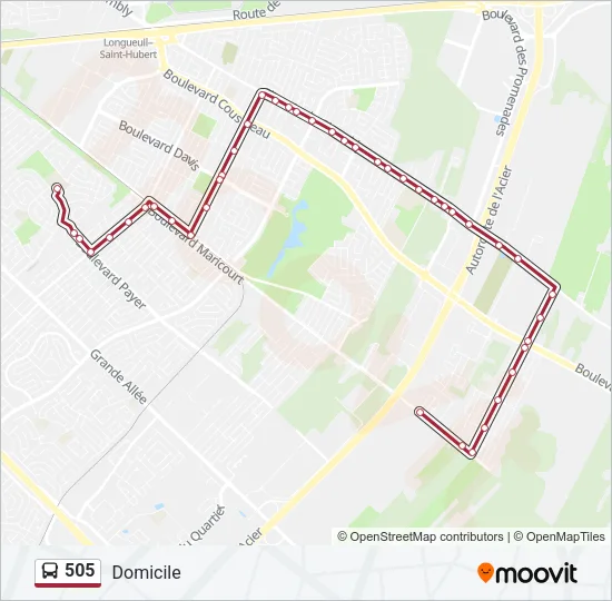505 Bus Line Map