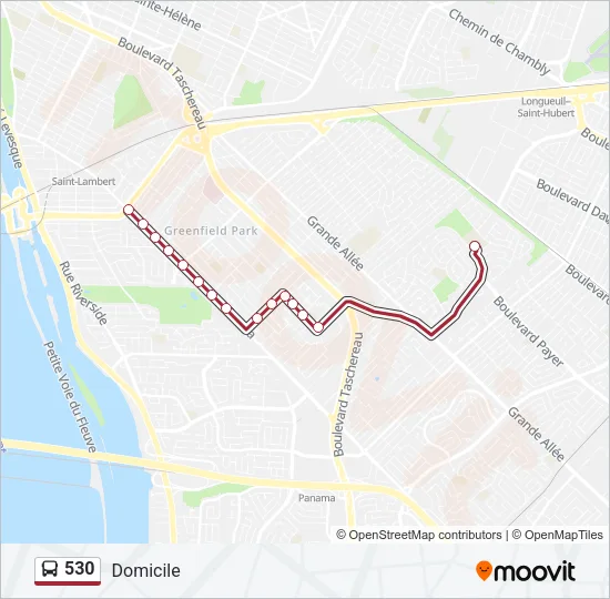 530 Bus Line Map