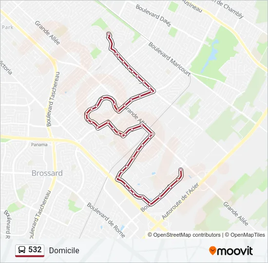 532 Bus Line Map