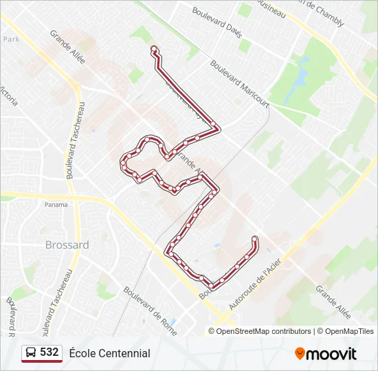 532 Bus Line Map
