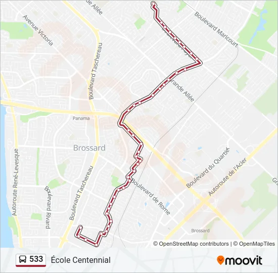 533 Bus Line Map