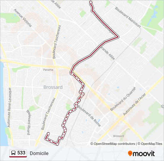 533 bus Line Map