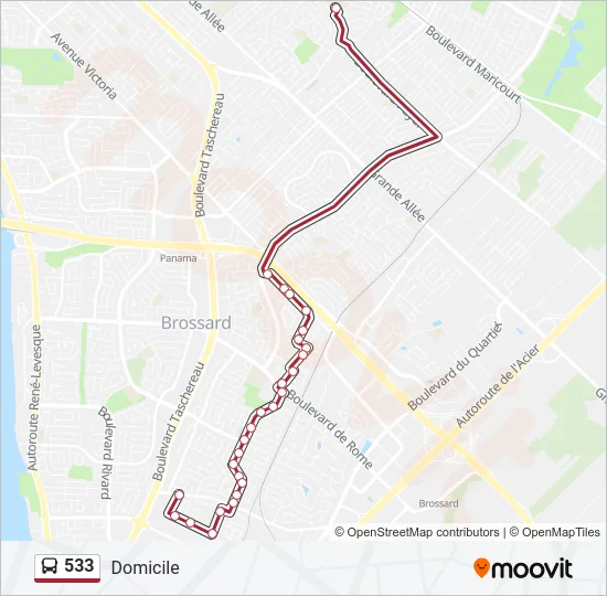 533 Bus Line Map