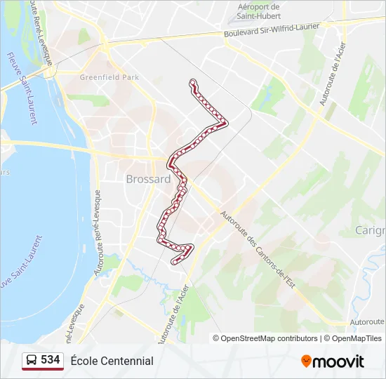 Plan de la ligne 534 de bus
