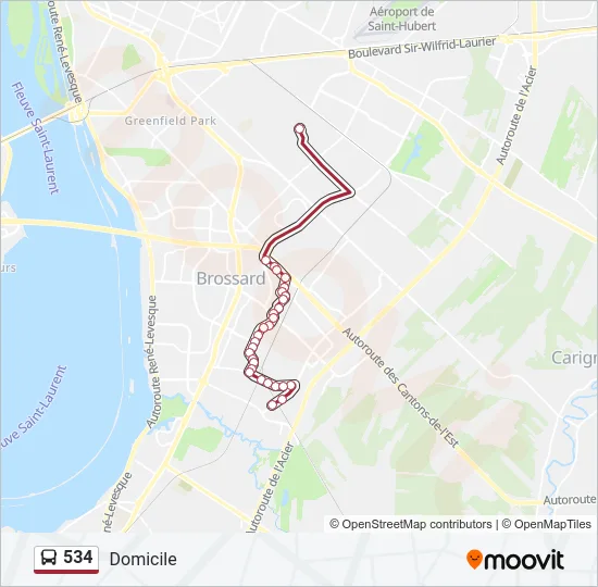 534 Bus Line Map