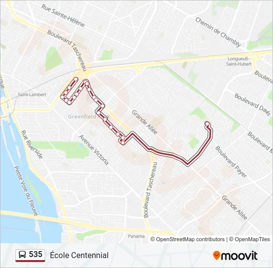 535 Bus Line Map