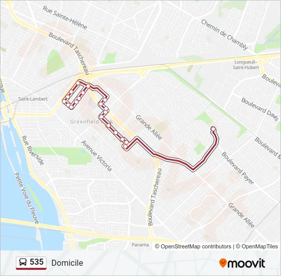 535 Bus Line Map