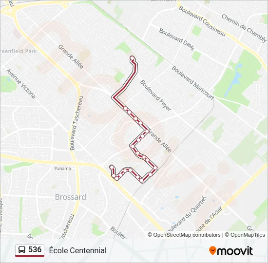 536 Bus Line Map