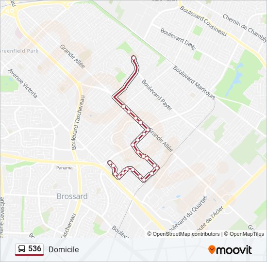 536 bus Line Map