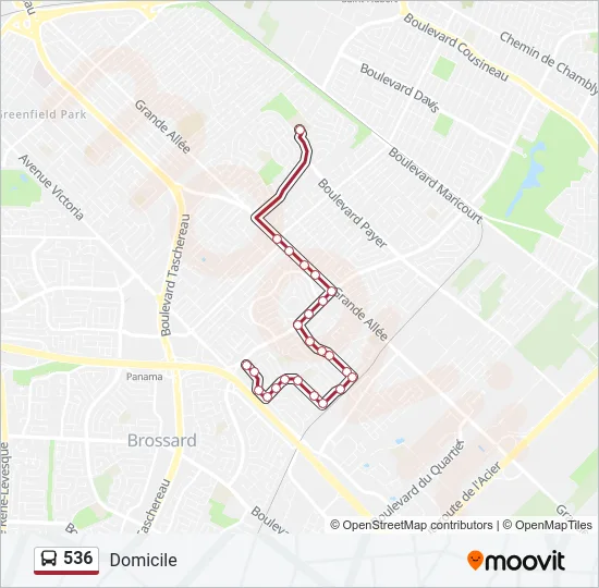 536 Bus Line Map