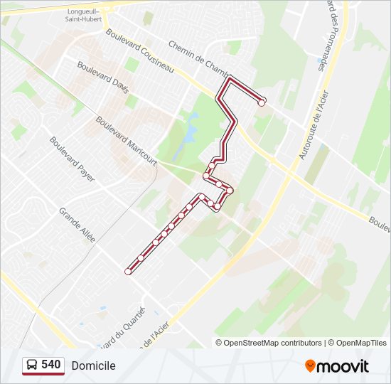 540 Bus Line Map