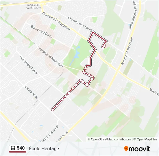 540 Bus Line Map