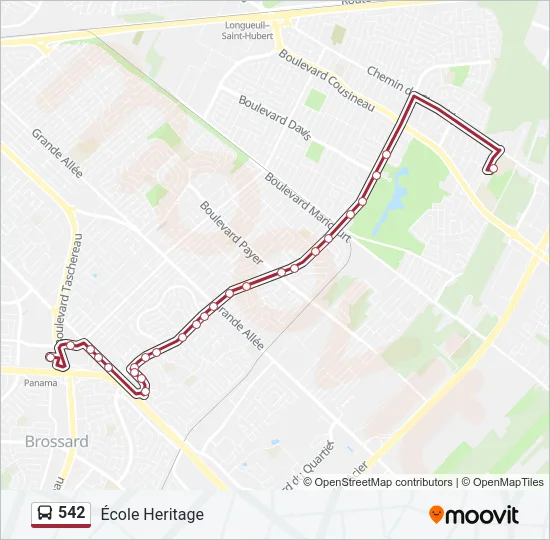 542 Bus Line Map