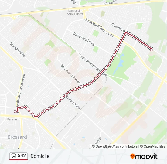 542 Bus Line Map