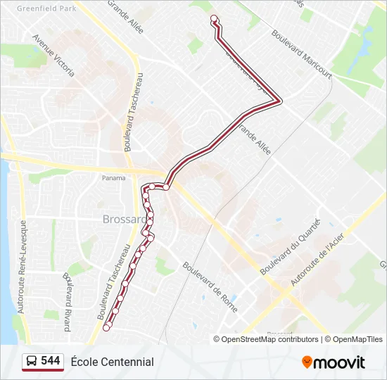 544 Bus Line Map