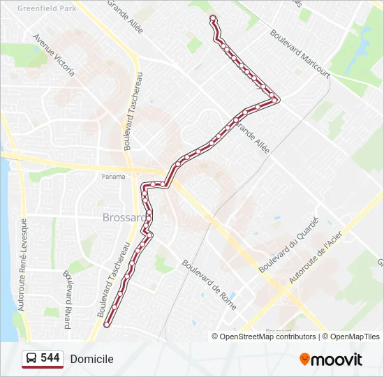 544 Bus Line Map