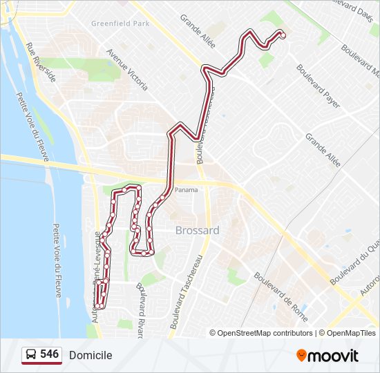 Plan de la ligne 546 de bus