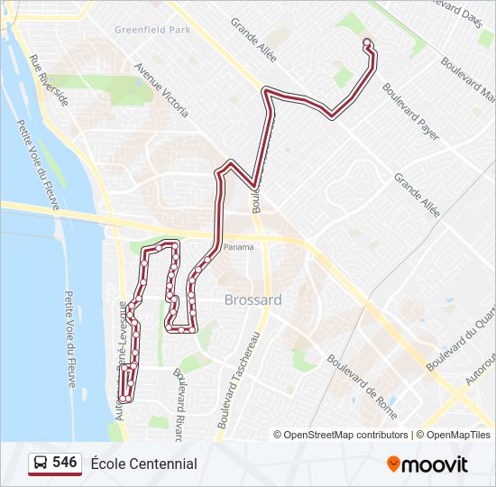 Plan de la ligne 546 de bus