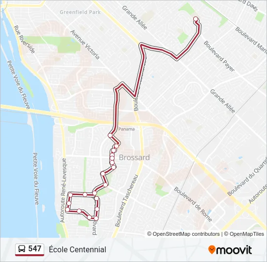 Plan de la ligne 547 de bus