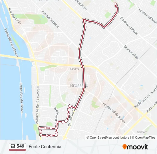 549 Bus Line Map