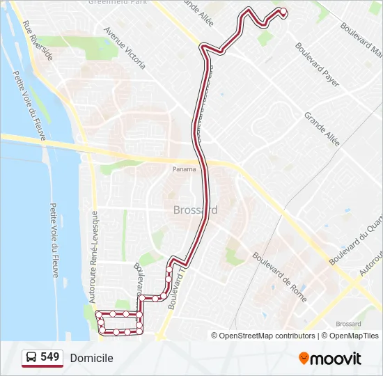 549 Bus Line Map