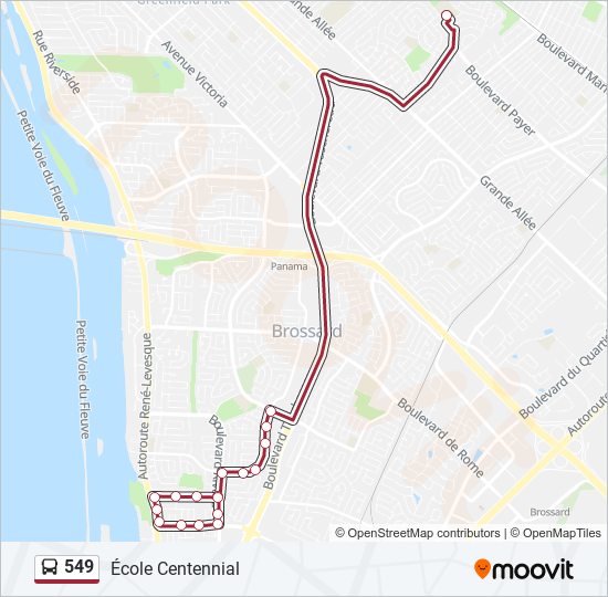 549 bus Line Map