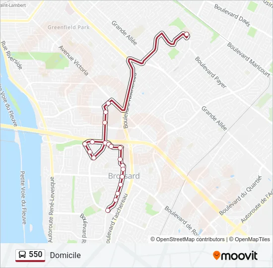 550 Bus Line Map