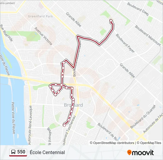 550 Bus Line Map