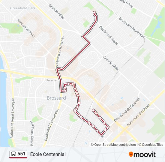 551 Bus Line Map