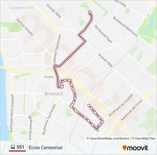 551 Bus Line Map