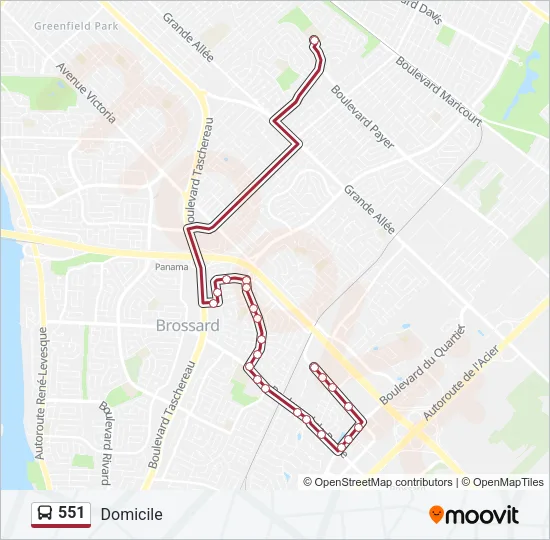 551 Bus Line Map