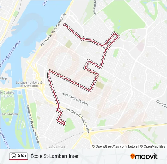 565 Bus Line Map