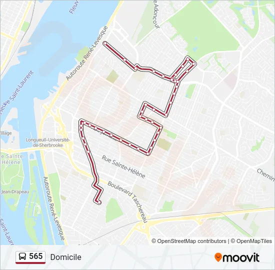 565 Bus Line Map