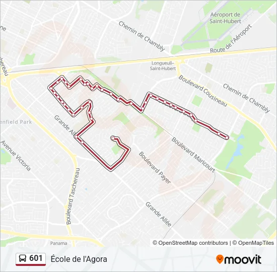 601 Bus Line Map