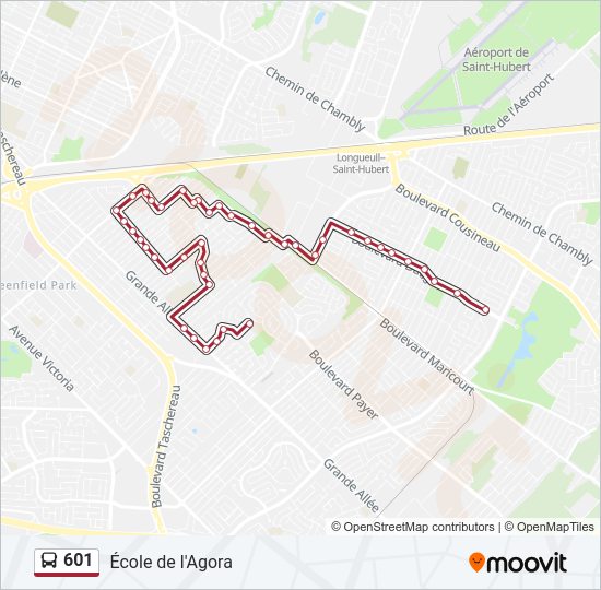 601 Bus Line Map