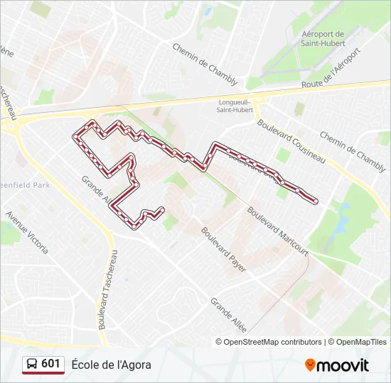 601 Bus Line Map