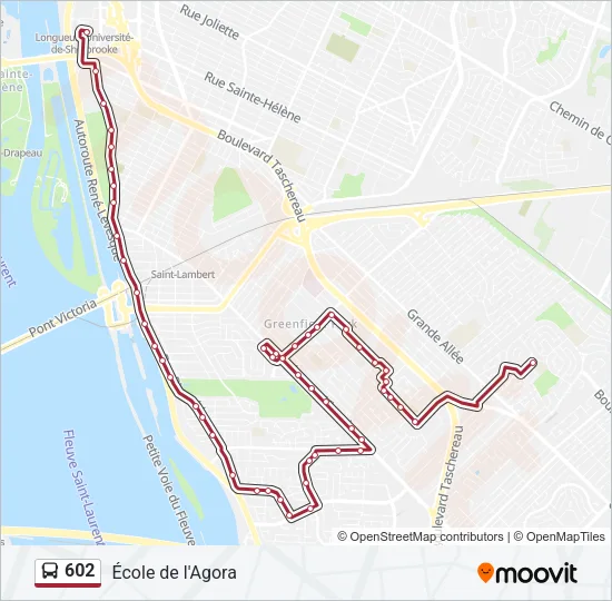Plan de la ligne 602 de bus
