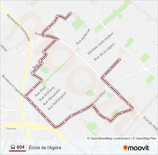 604 Bus Line Map