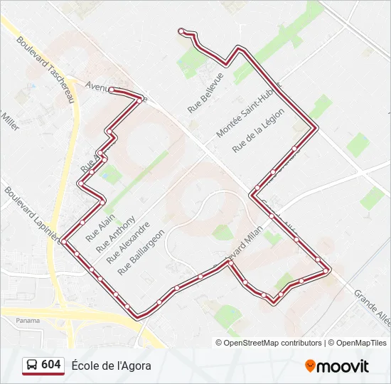604 Bus Line Map
