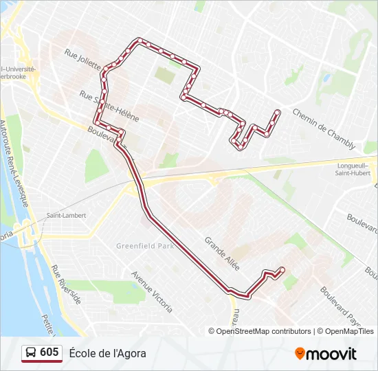 605 Bus Line Map