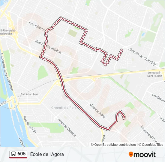 605 Bus Line Map