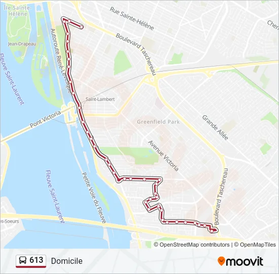 613 Bus Line Map