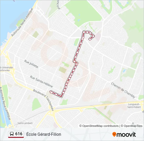 616 Bus Line Map