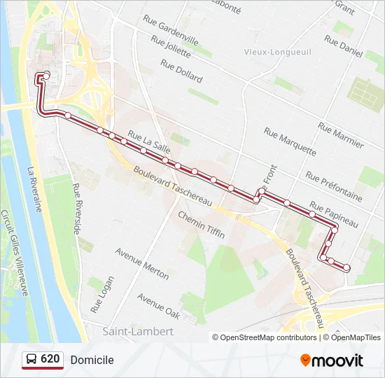 620 Bus Line Map