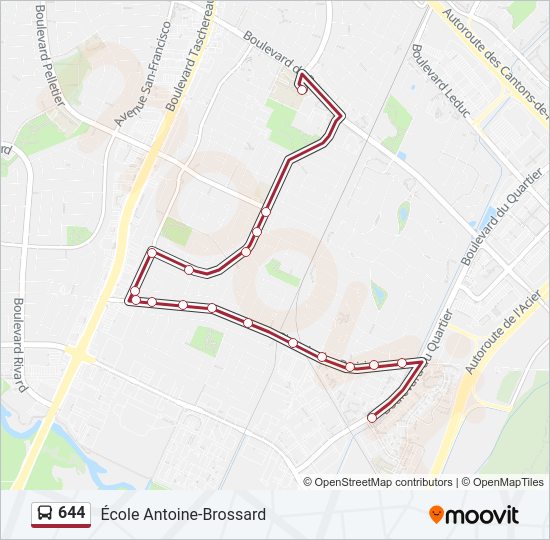644 Bus Line Map