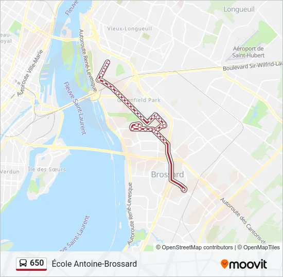 650 Bus Line Map