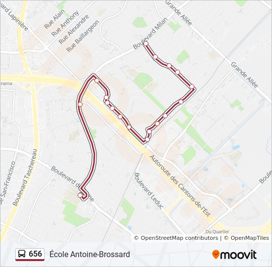 656 bus Line Map