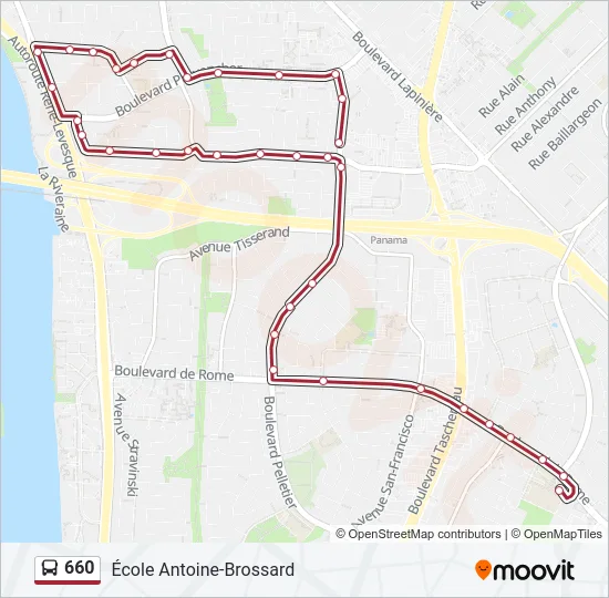 660 Bus Line Map